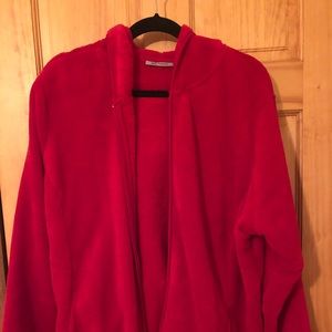Red plush zip up hoody. Plush and soft.
